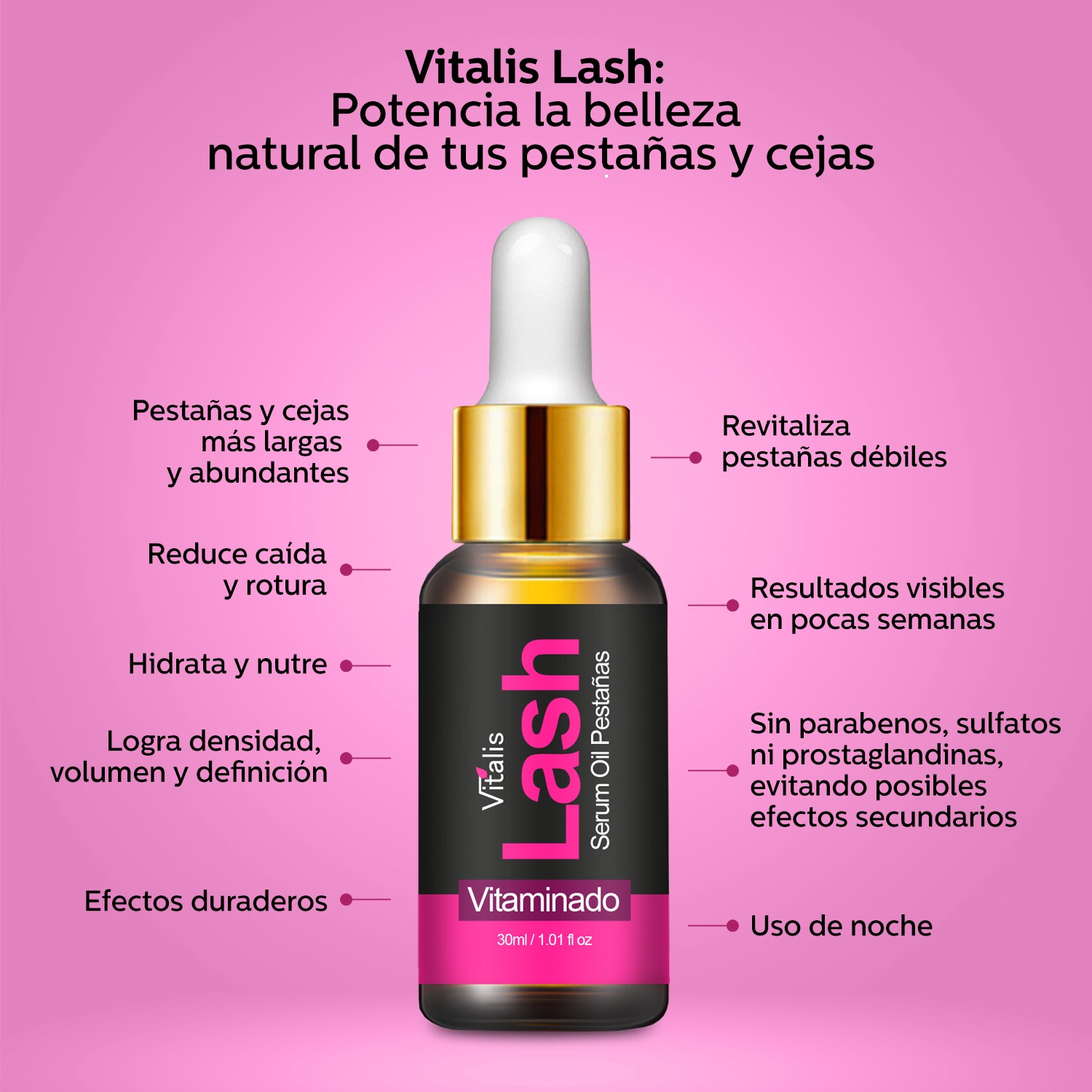 3 Suero Para Crecimiento De Pestañas 100% Natural.