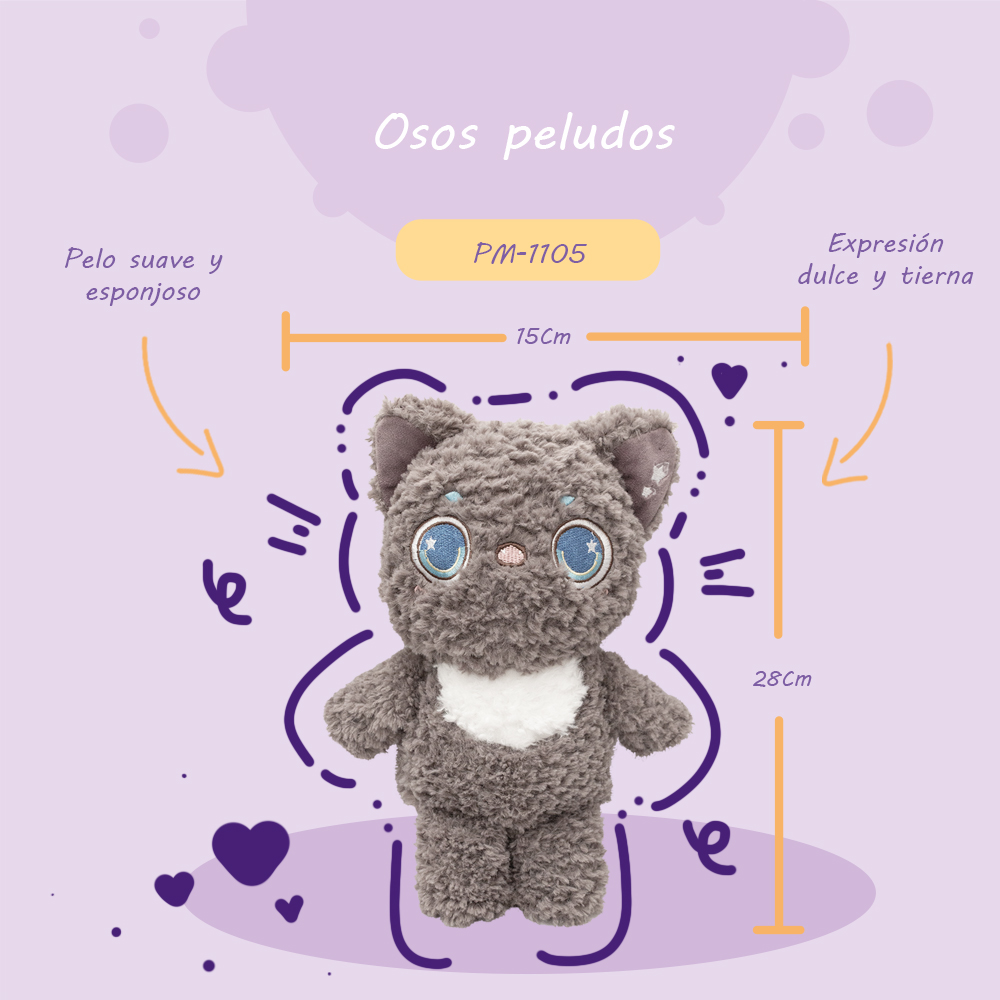 Bonito Ositos de Peluche (Paquete 4pzs) Ultra suave y Esponjoso de 28 cm Compañero de Juego y Siesta Materiales Suaves de Lujo
