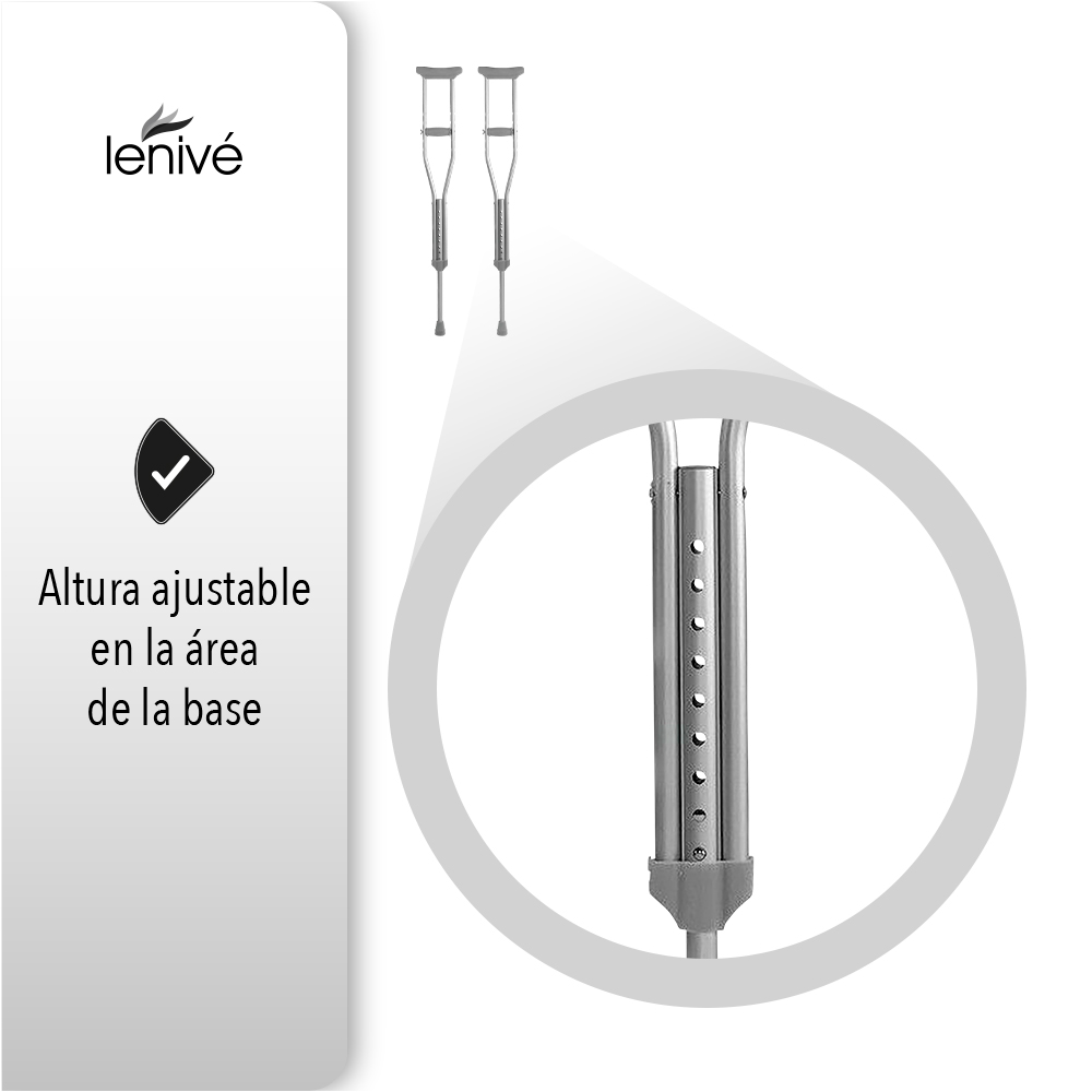 Muletas Auxiliares De Aluminio Ajustables Medianas 9 Niveles.