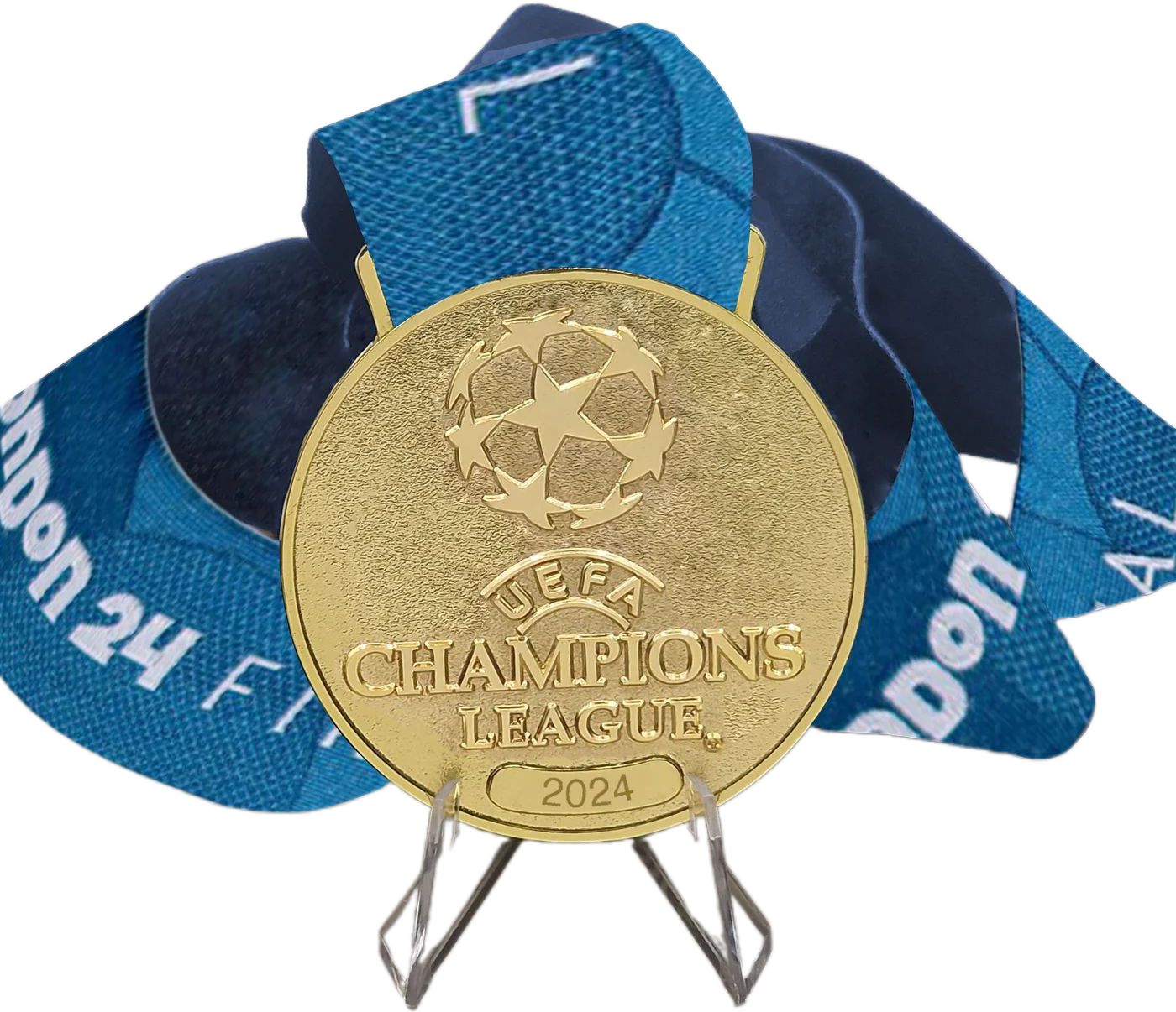 Nueva! Medalla Campeon 2024 UEFA Champions League Londres Dorada Gold Exclusiva