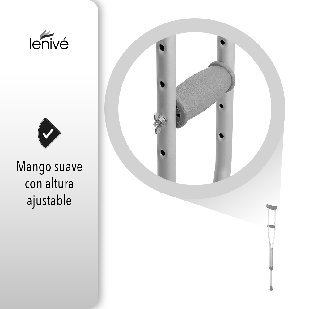 Muletas Auxiliares De Aluminio Ajustables Medianas 9 Niveles.