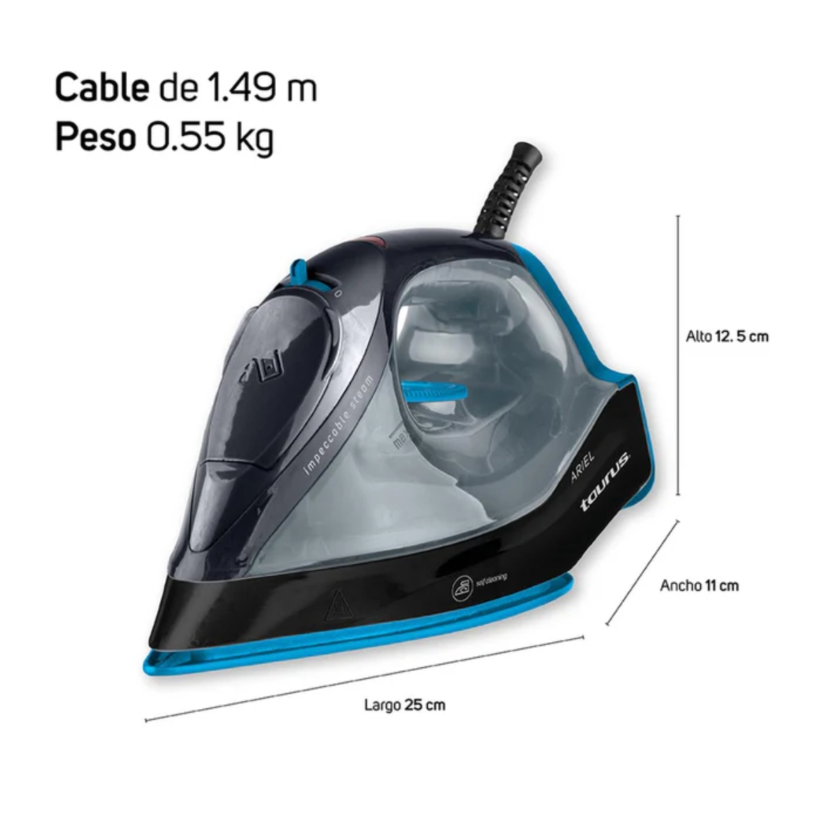Plancha de Vapor Taurus ARIEL PLAN 250ML Antiadherente ENDY2*