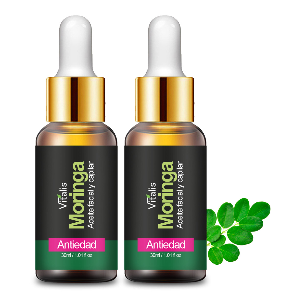 2 Aceite de Moringa Antiarrugas Anti Manchas Antiedad Natural.
