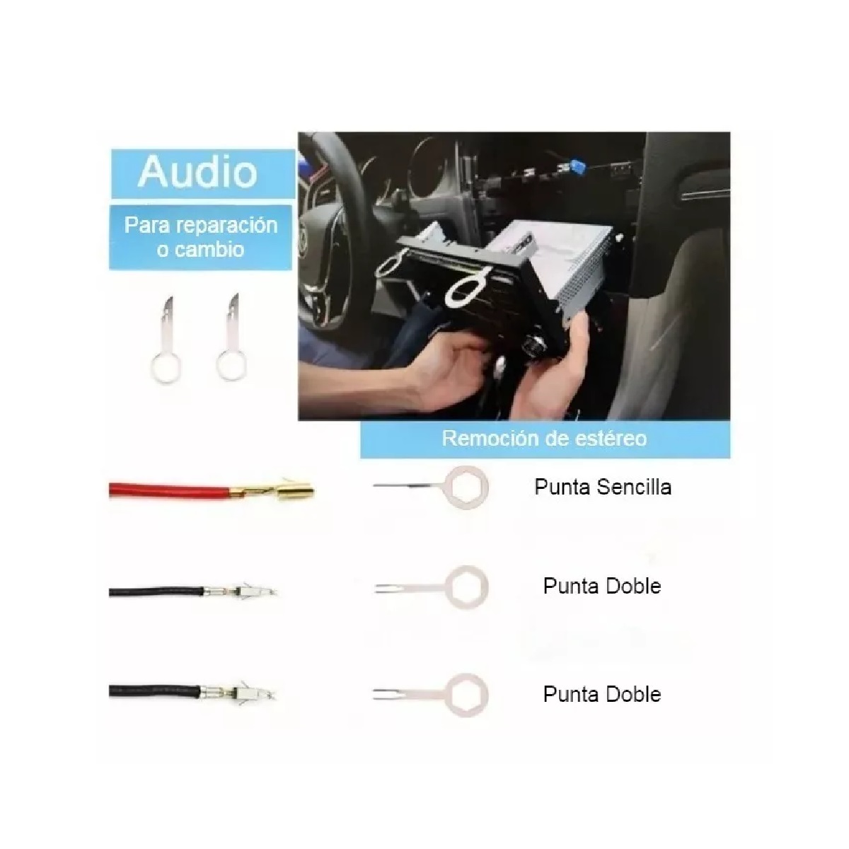 Herramientas Espátula Desarma Tablero Audio Estereo Faros Negro/Rojo 
