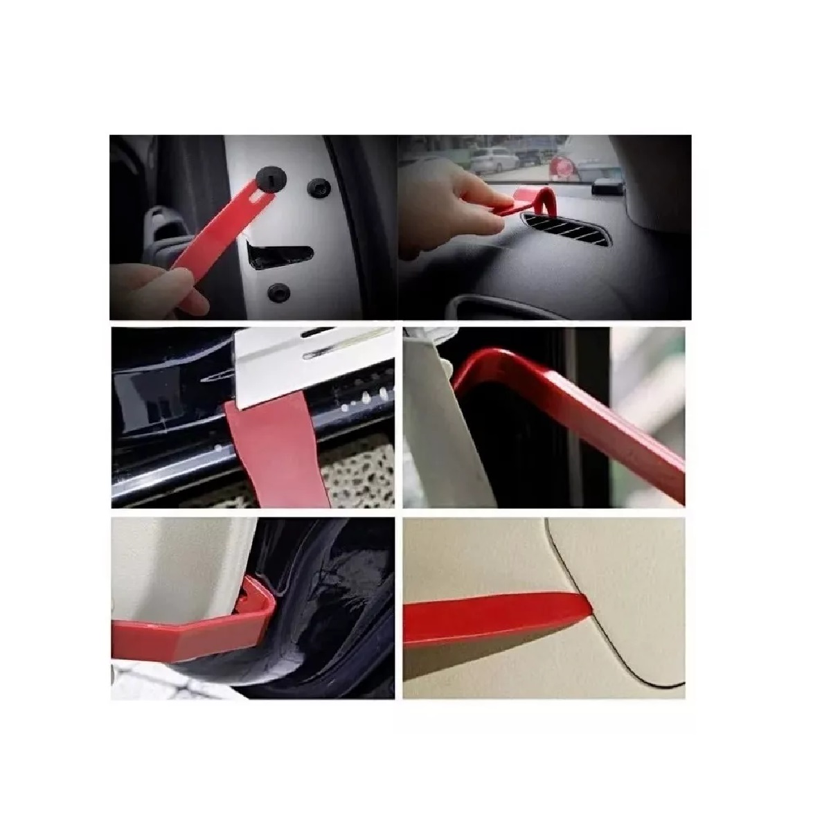 Herramientas Espátula Desarma Tablero Audio Estereo Faros Negro/Rojo 