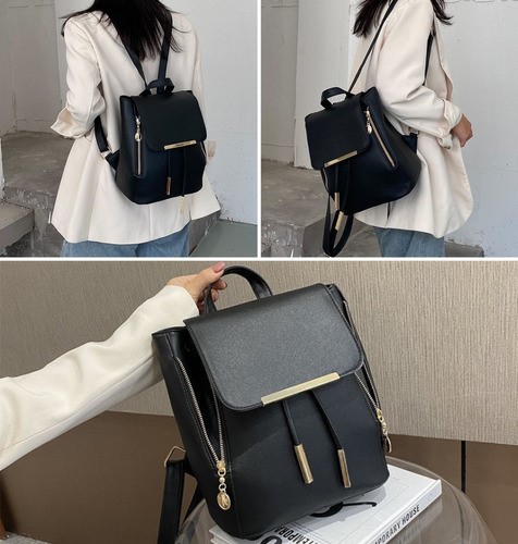 Mochila Mujer Bolsa Con Metalica Moda Impermeable Casual
