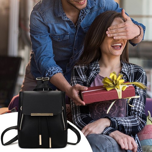 Mochila Mujer Bolsa Con Metalica Moda Impermeable Casual
