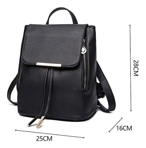 Mochila Mujer Bolsa Con Metalica Moda Impermeable Casual