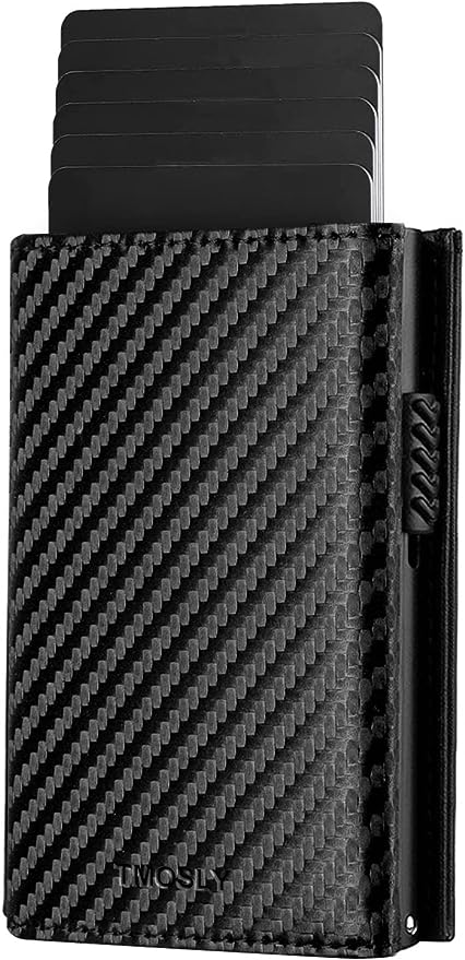 A Tarjetero de cuero,Cartera para Hombre RFID Bloqueo Antirrobo Tarjetero para Caballero Plegable,con bolsillo de moneda cierre del imán billetera,para efectivo y monedas,Carteras para Hombre Regalo.