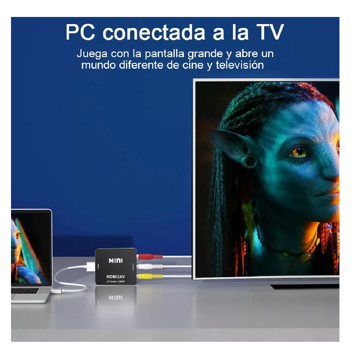 Adaptador Convertidor A Rca Vga 1080p De Audio Y Video Negro