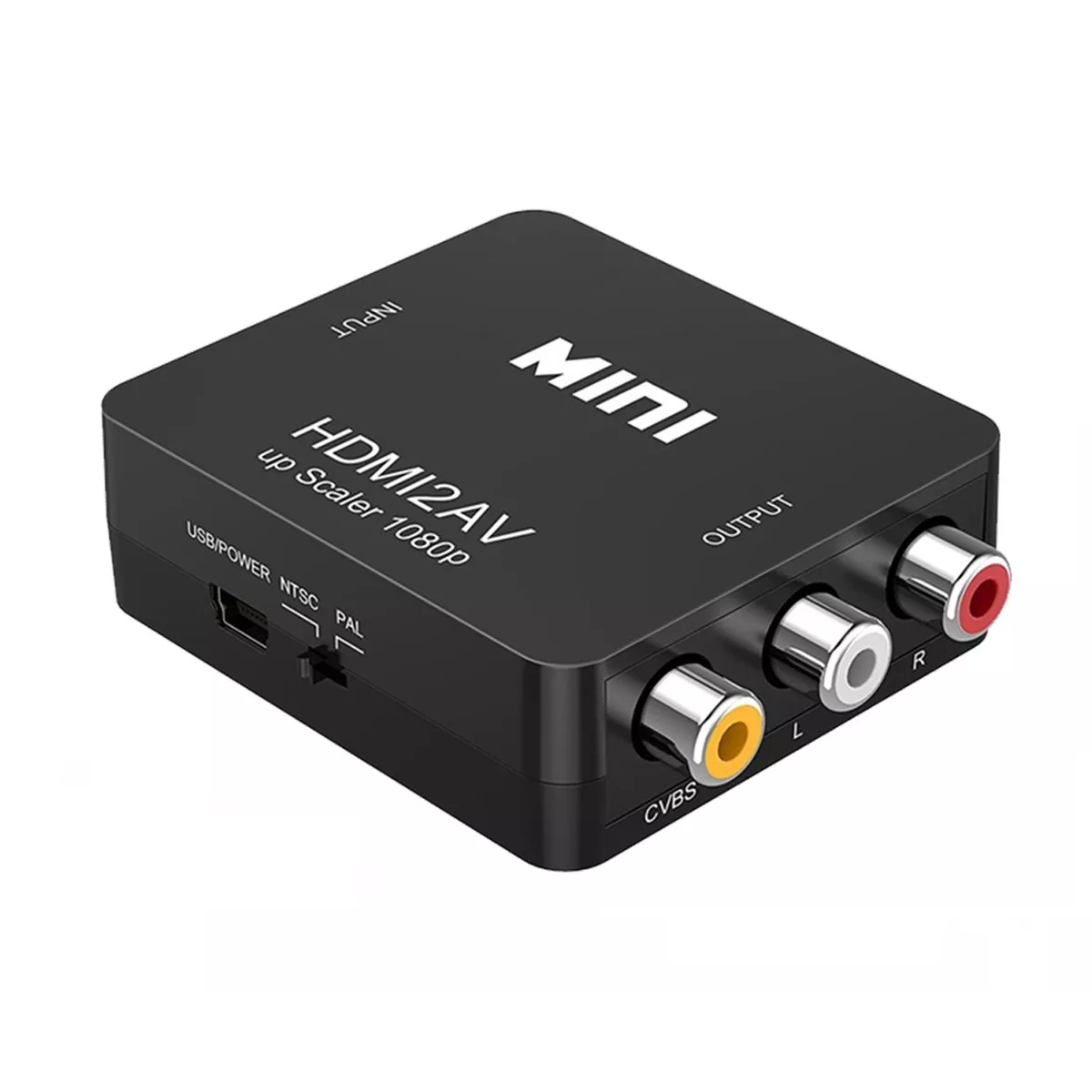 Adaptador Convertidor A Rca Vga 1080p De Audio Y Video Negro