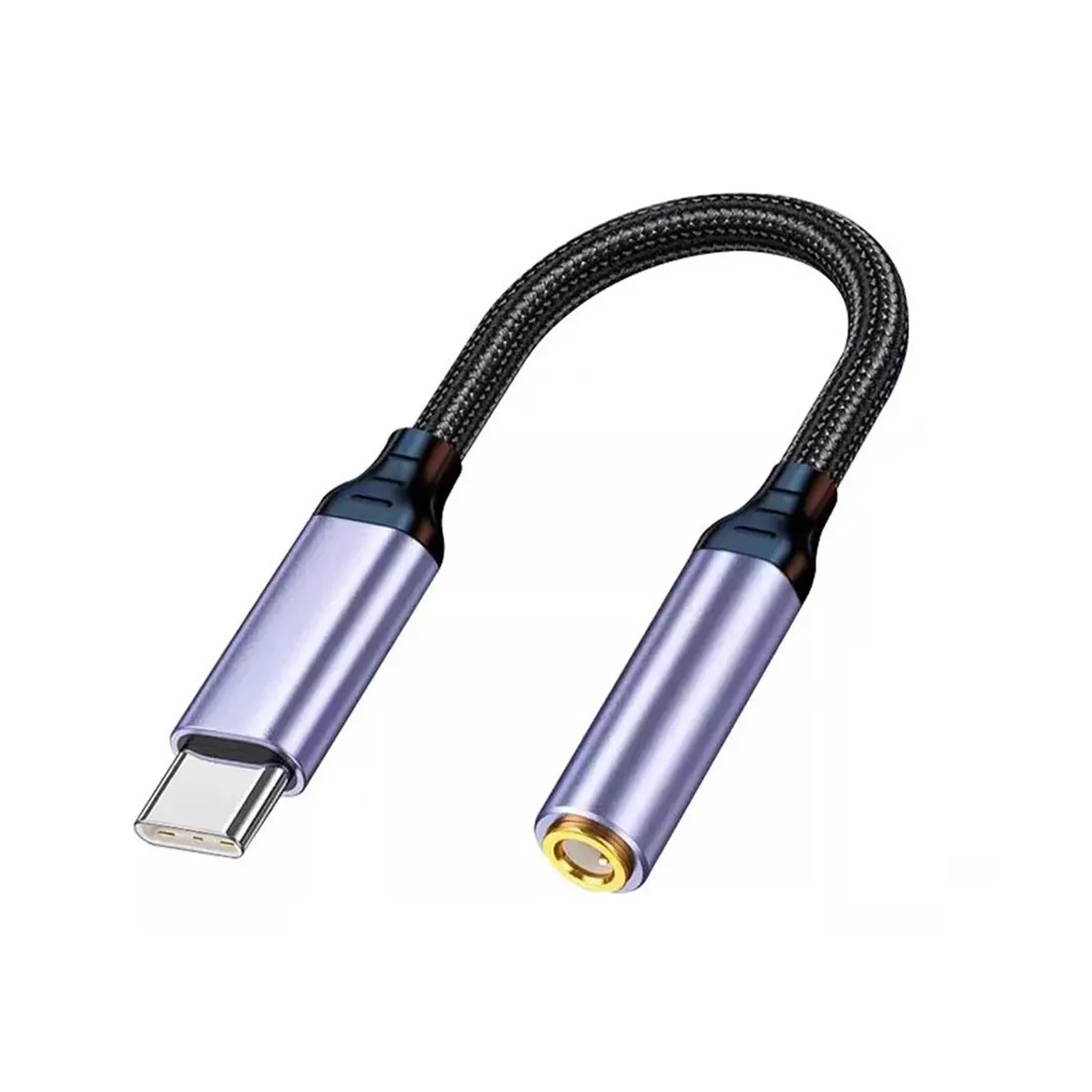 Cable Adaptador Usb 3.1 Tipo-c A Auxiliar 3.5 Audifono Micrófono Gris 
