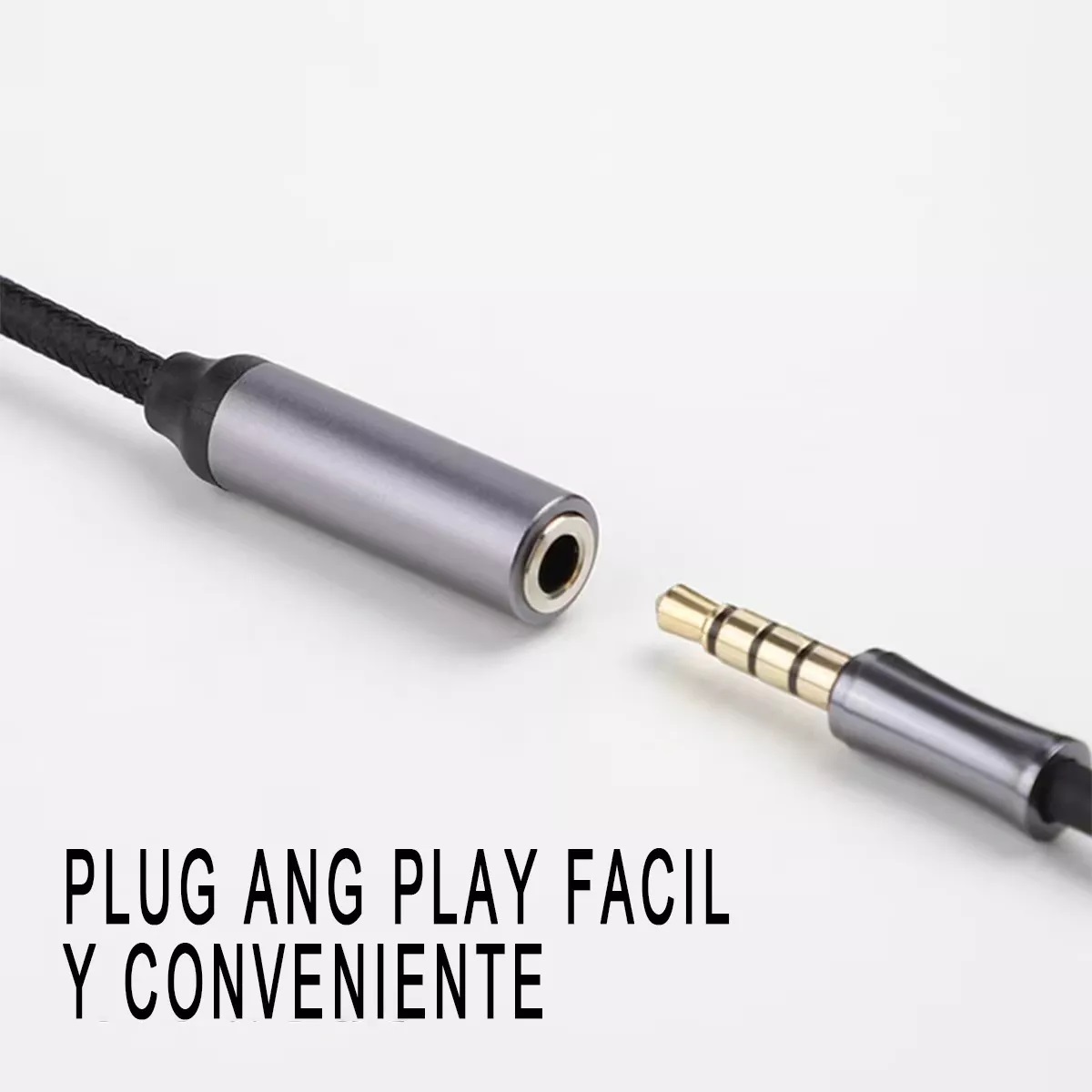 Cable Adaptador Usb 3.1 Tipo-c A Auxiliar 3.5 Audifono Micrófono Gris 