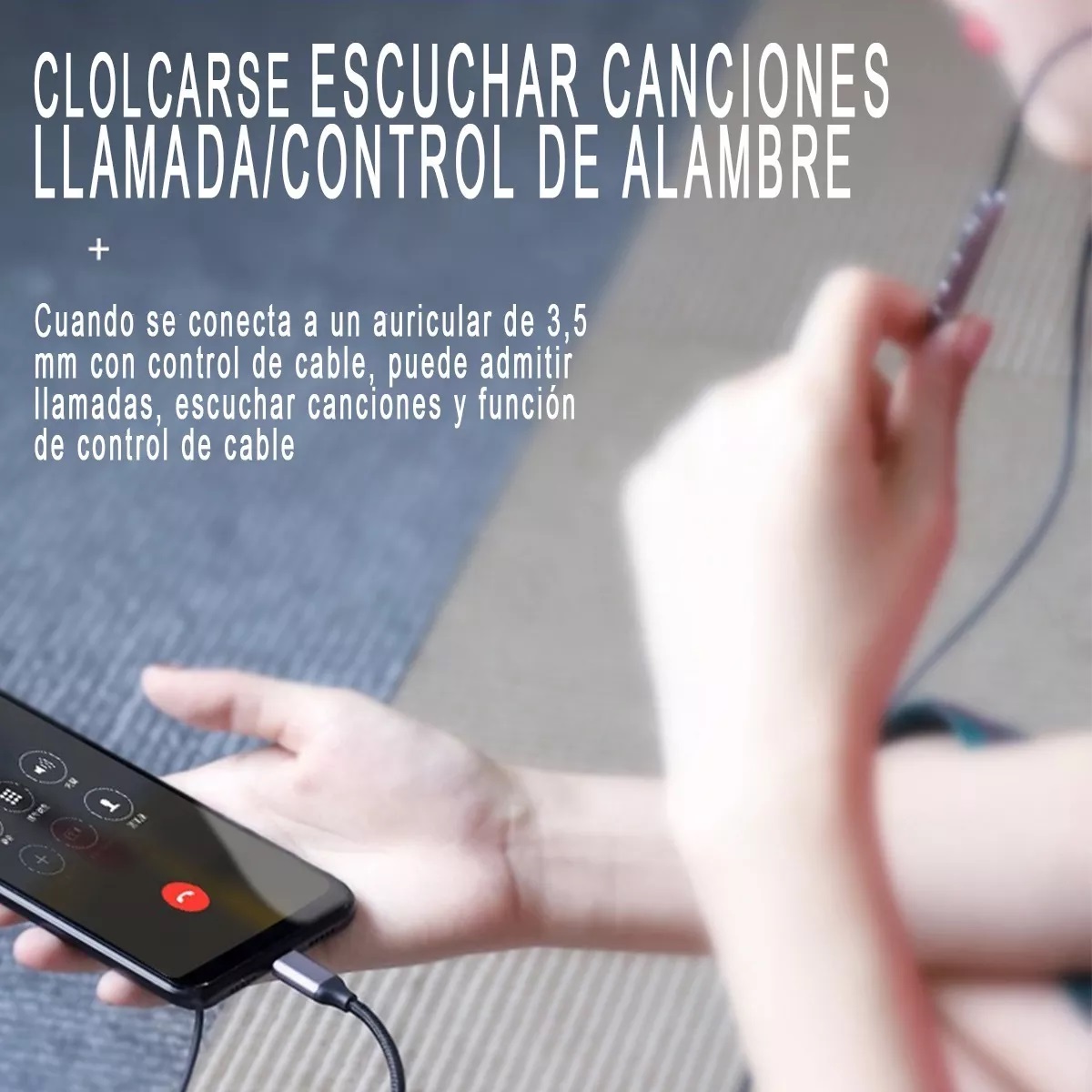 Cable Adaptador Usb 3.1 Tipo-c A Auxiliar 3.5 Audifono Micrófono Gris 