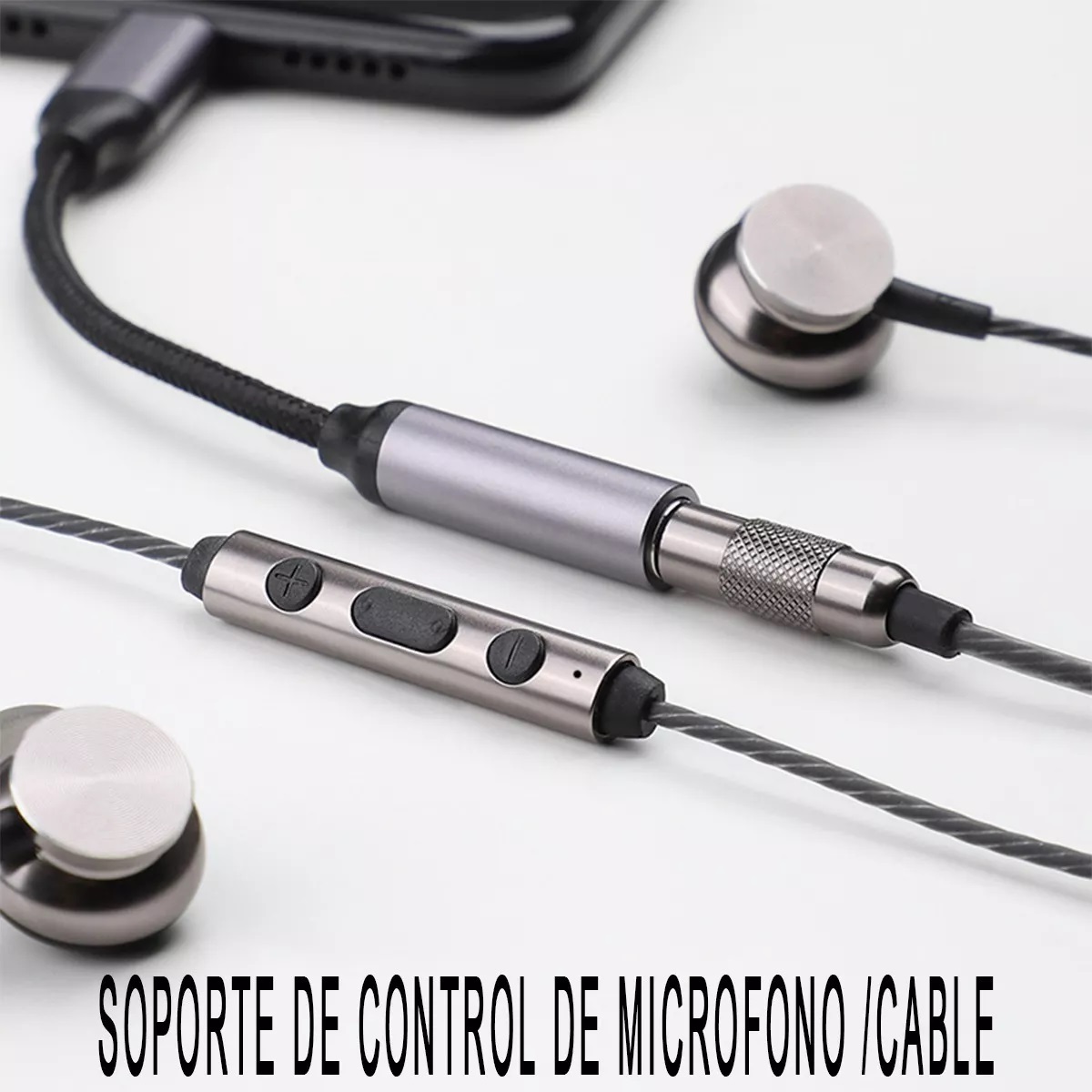 Cable Adaptador Usb 3.1 Tipo-c A Auxiliar 3.5 Audifono Micrófono Gris 