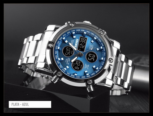 Reloj Digital Hombre Acero Inoxidable Deportivo Impermeable