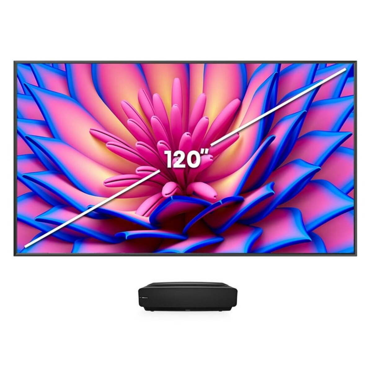 Proyector Hisense Laser 4K con Pantalla de Proyección ALR 120 Pulgadas 120L5G.