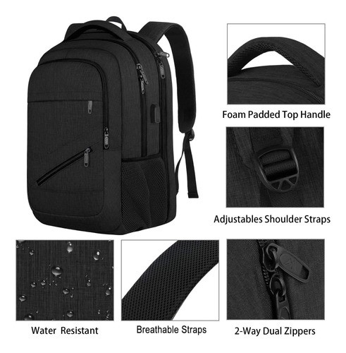 Mochila Para Laptop 17 Pulgadas, Mochila De Viaje 35l, Con Puerto Usb, Ideal Mochila Para Escolar Estudiante, Mochila Antirrobo Y Impermeable.