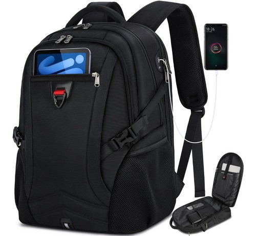 Mochila viaje IGOLUMON IG5591 color negro 45L.