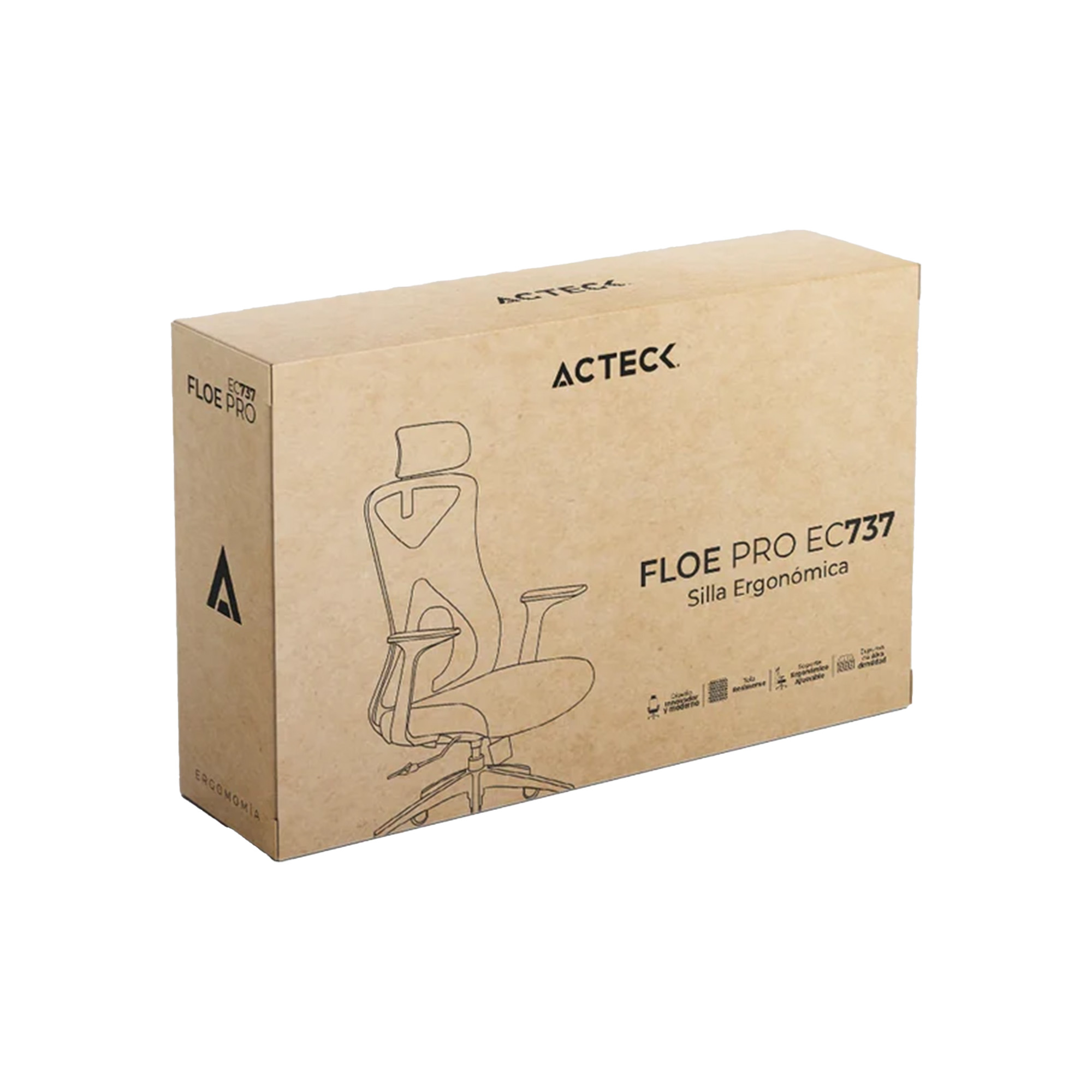 Silla Ergonómica de Oficina Acteck Floe Pro EC737, Blanco, de Malla, hasta 120 Kg.