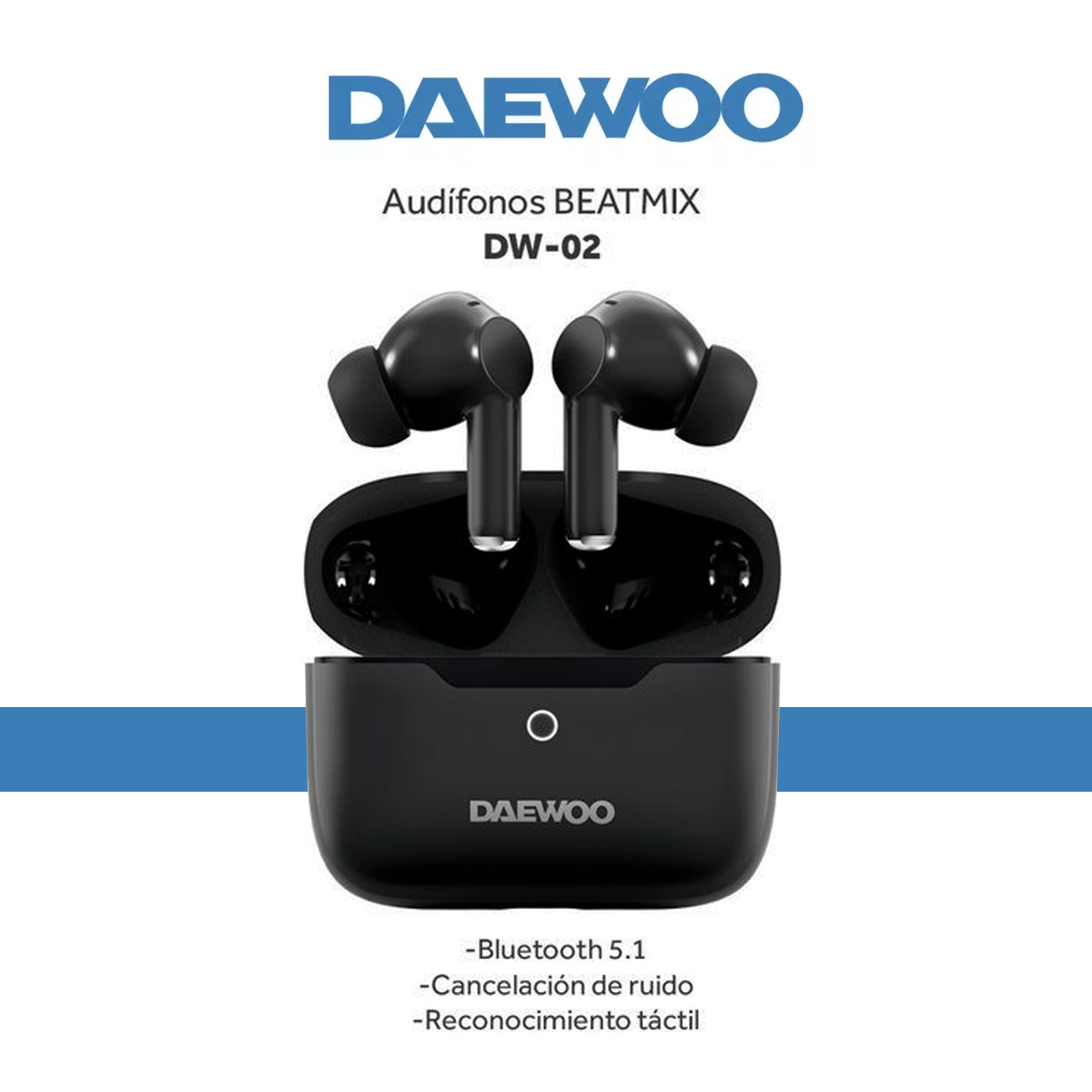 AudÍfonos Daewoo Inalámbricos Bluetooth Tws DW02 Negro