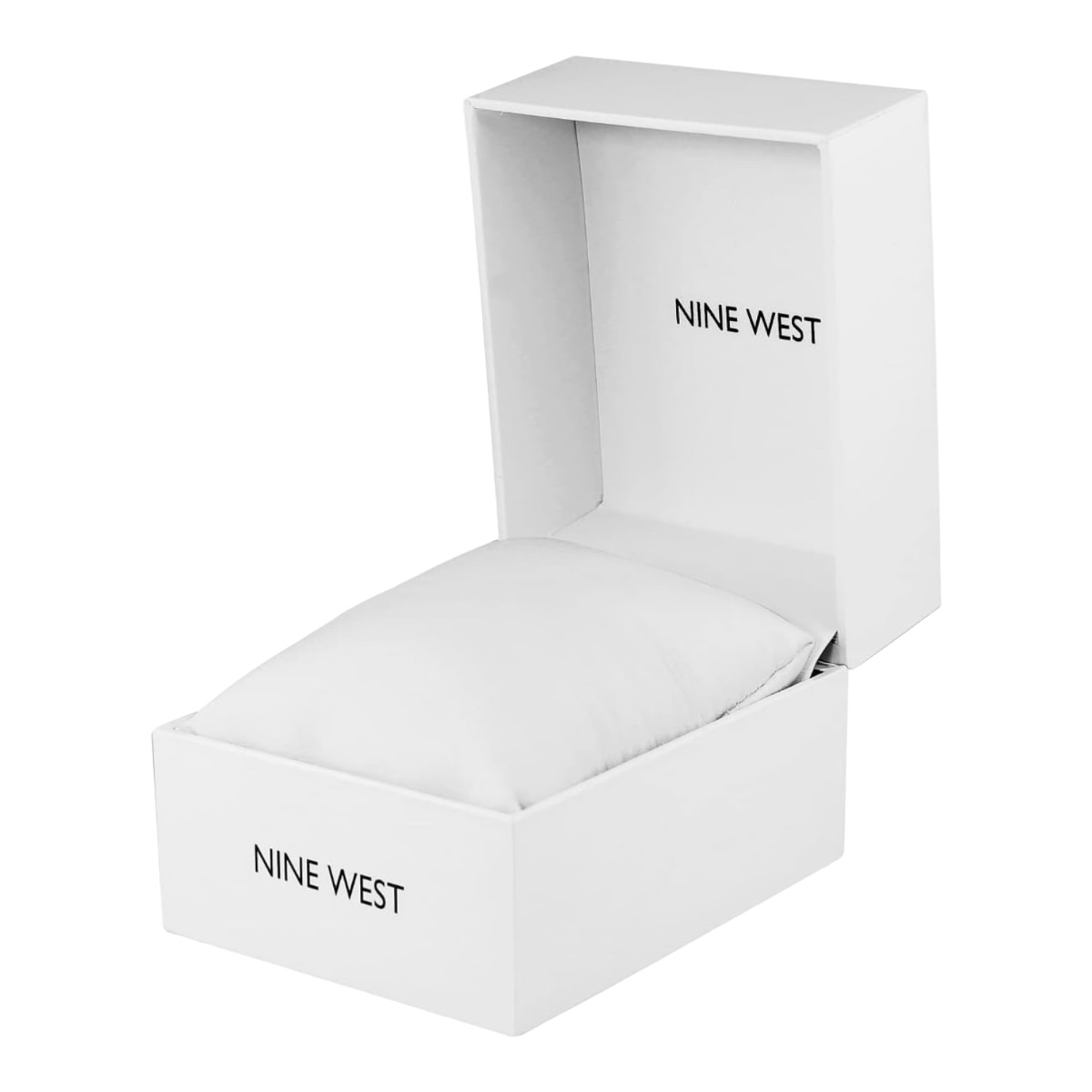Nine West ® Reloj Mano Mujer 31mm Cuadrado Analógic 2670gpwt Color De La Correa Blanco / White Color Del Bisel Dorado / Gold Color Del Fondo Blanco / White.
