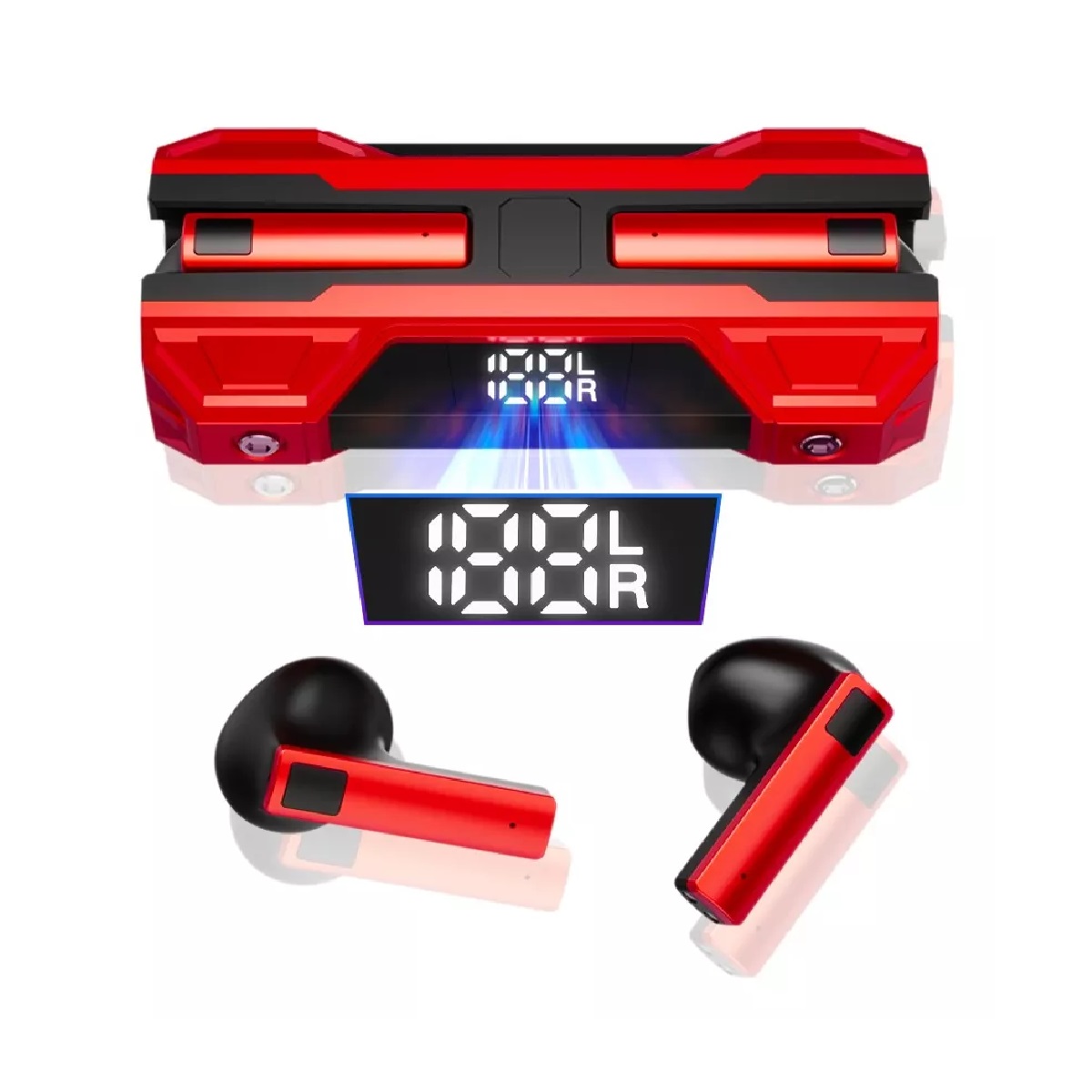 Audifonos Gamer Bluetooth Audifono In Ear Reducción De Ruido Rojo