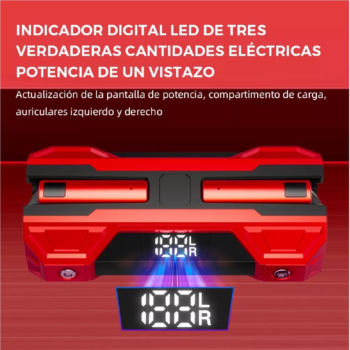 Audifonos Gamer Bluetooth Audifono In Ear Reducción De Ruido Rojo