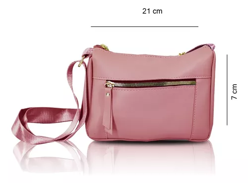 Combo Grenobil Mochila Rosa Pequeña Bolso Crossbody Y Cartera .