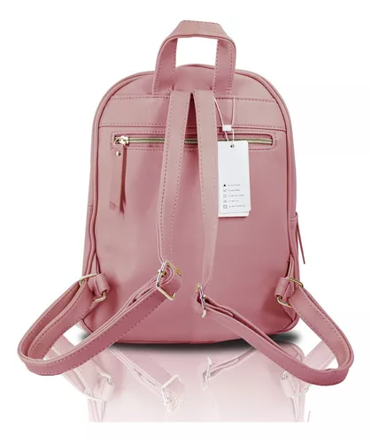 Combo Grenobil Mochila Rosa Pequeña Bolso Crossbody Y Cartera .