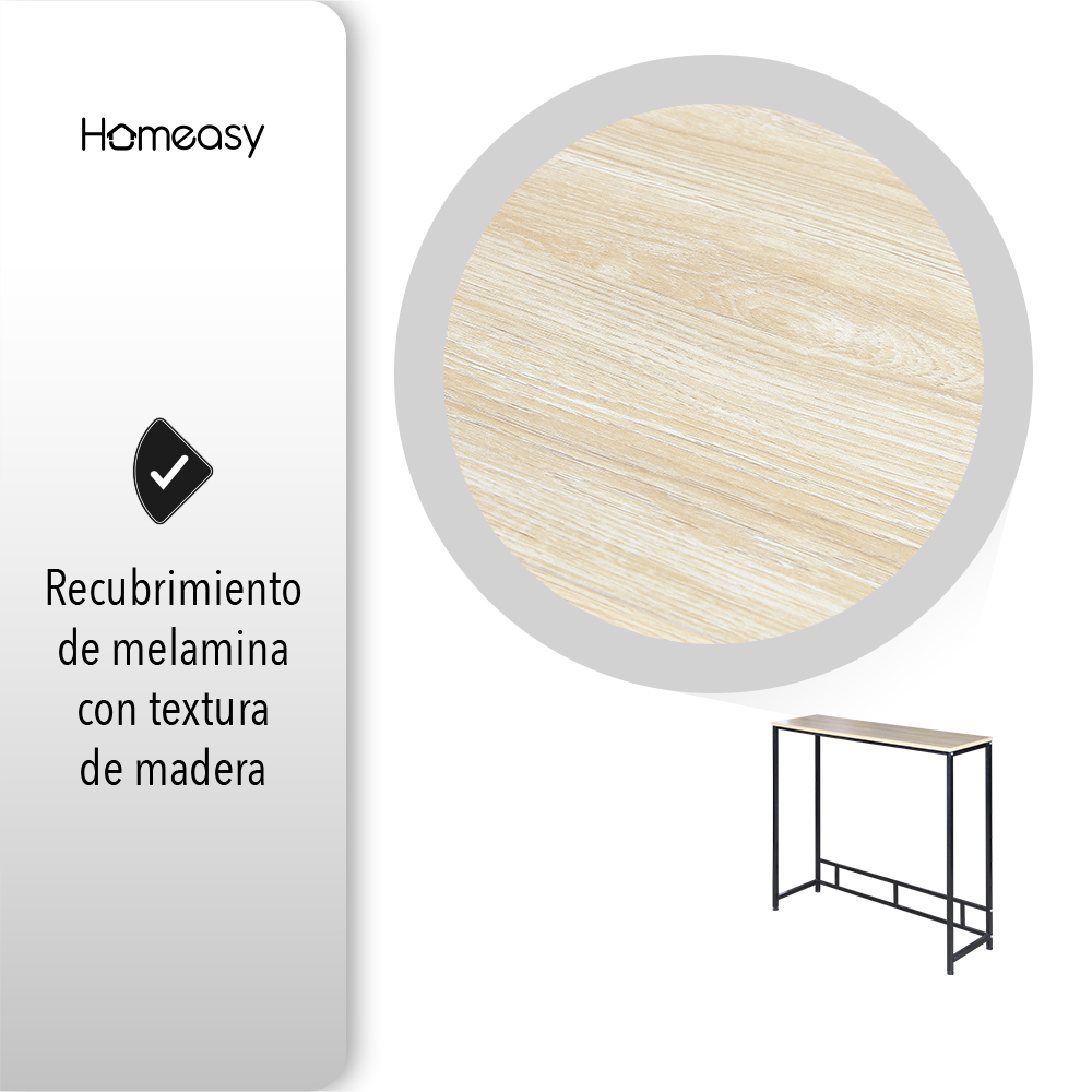 MESA MINIMALISTA DE MELAMINA COLOR CAFÉ CLARO.