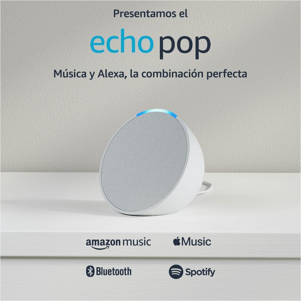 Echo Pop Color Charcoal+ Foco Inteligente Certificado Alexa Blanco.