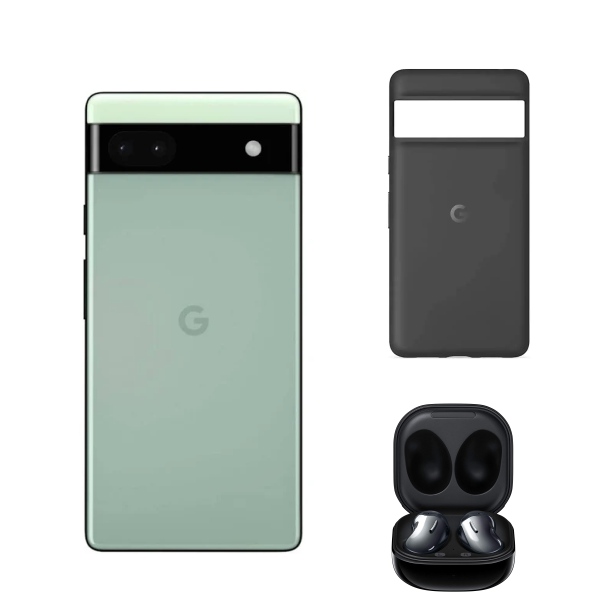 GOOGLE PIXEL 6A 128 GB 6 GB RAM VERDE REACONDICIONADO + FUNDA + AUDIFONOS .