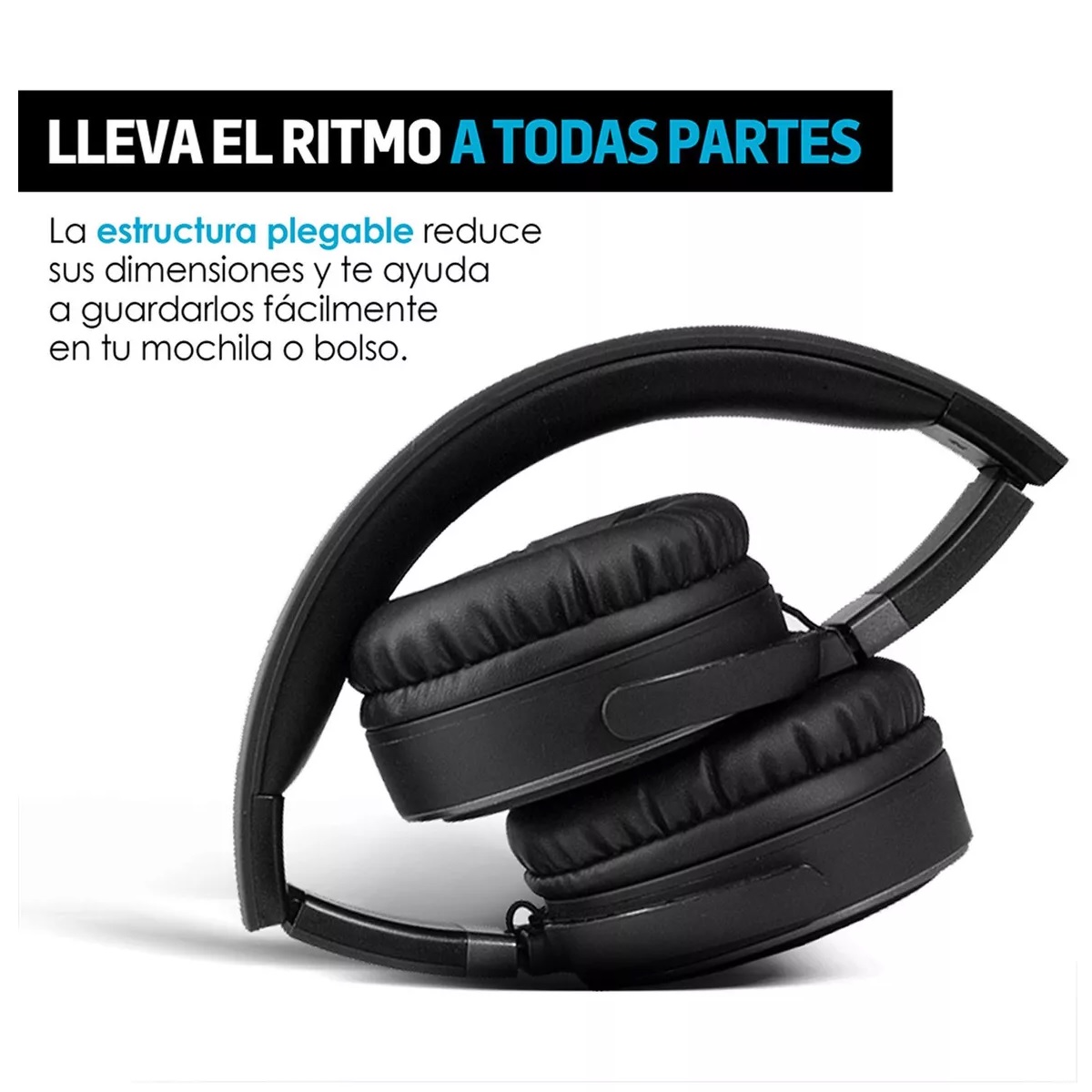 Audífonos Diadema Micrófono Hd Plegables Aux. 3.5mm Redlemon Color Negro