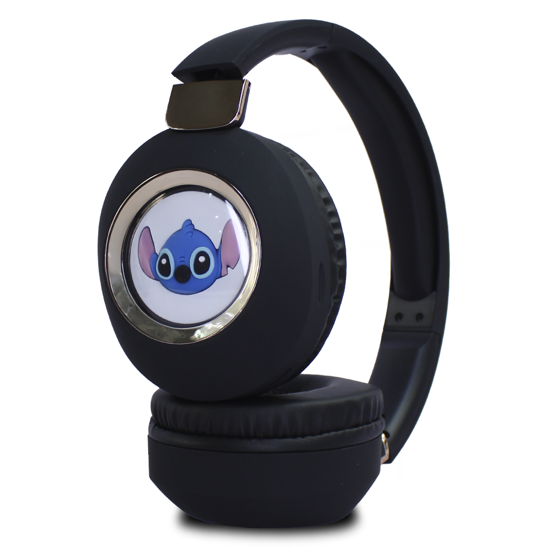Audífonos Stich Negro Cascos Inalambricos Con Luz Led.