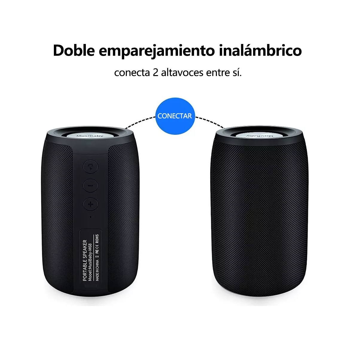 Bocina portátil con bluetooth y wifi negra