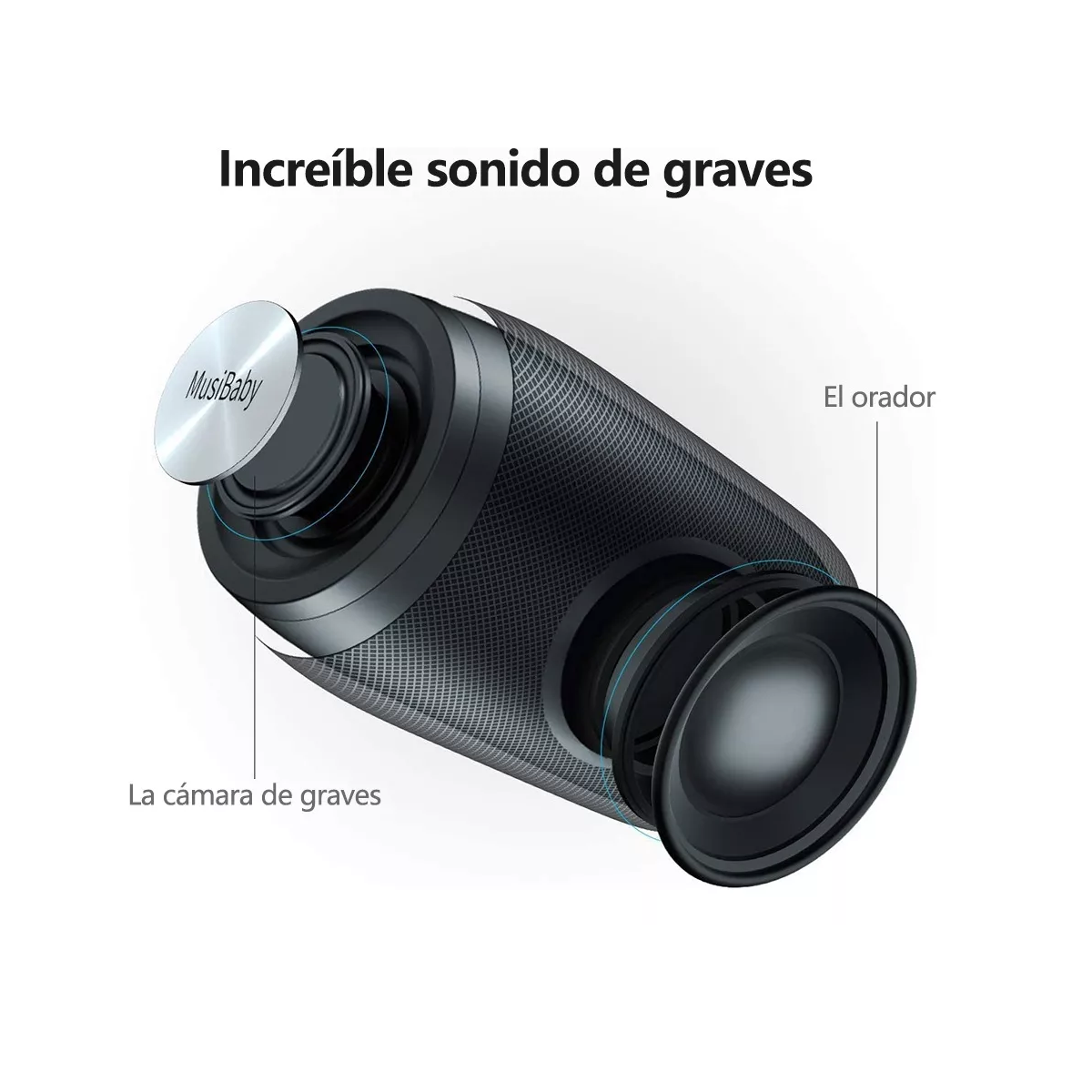 Bocina portátil con bluetooth y wifi negra
