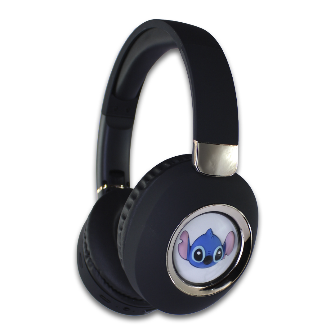Audífonos Stich Negro Cascos Inalambricos Con Luz Led.