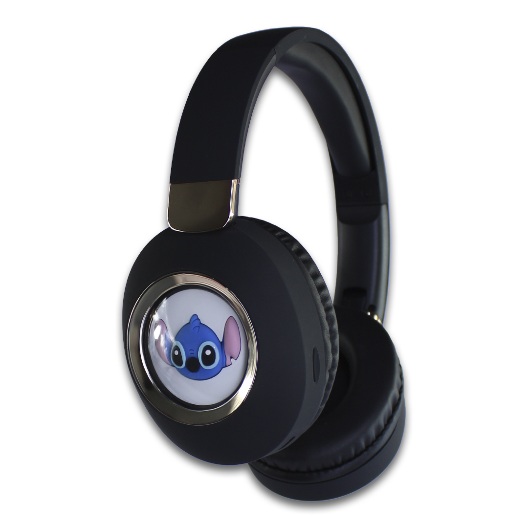 Audífonos Stich Negro Cascos Inalambricos Con Luz Led.