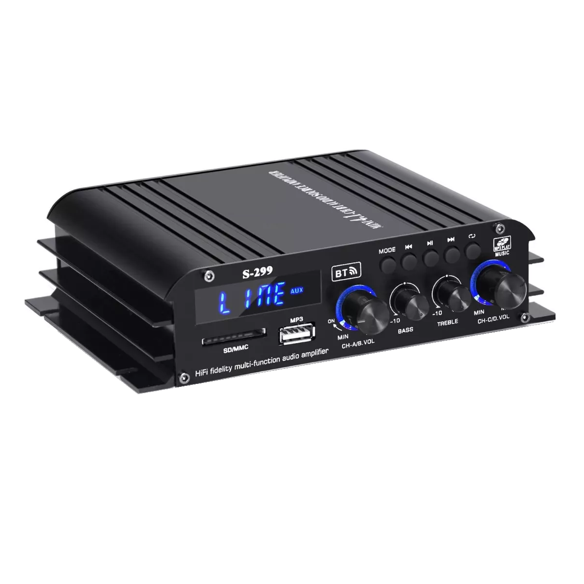 Mini Amplificador De Audio Case 4.1 Canales Negro