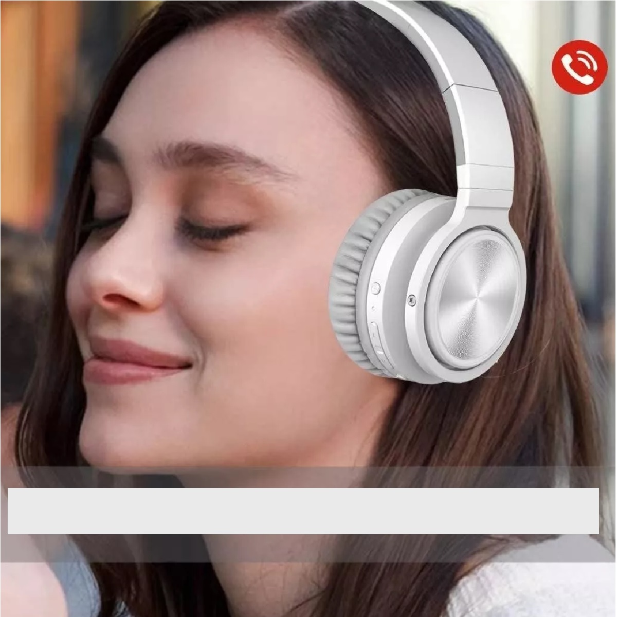 Audifonos Diadema Bluetooth Inalámbricos Dura 8 Horas Blanco/Gris