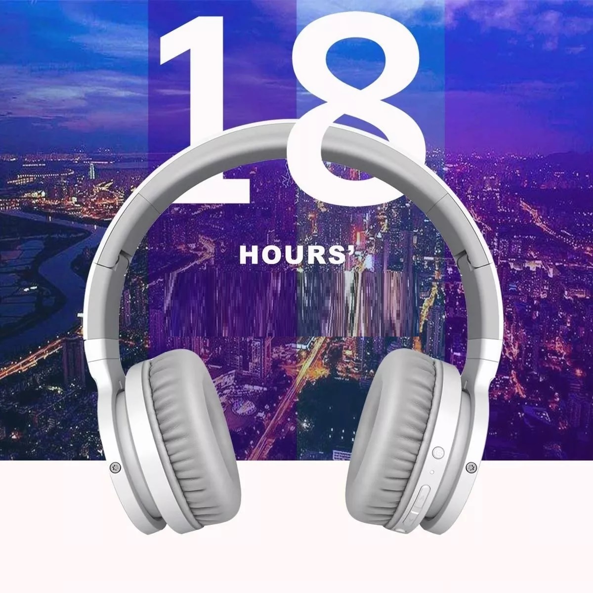 Audifonos Diadema Bluetooth Inalámbricos Dura 8 Horas Blanco/Gris
