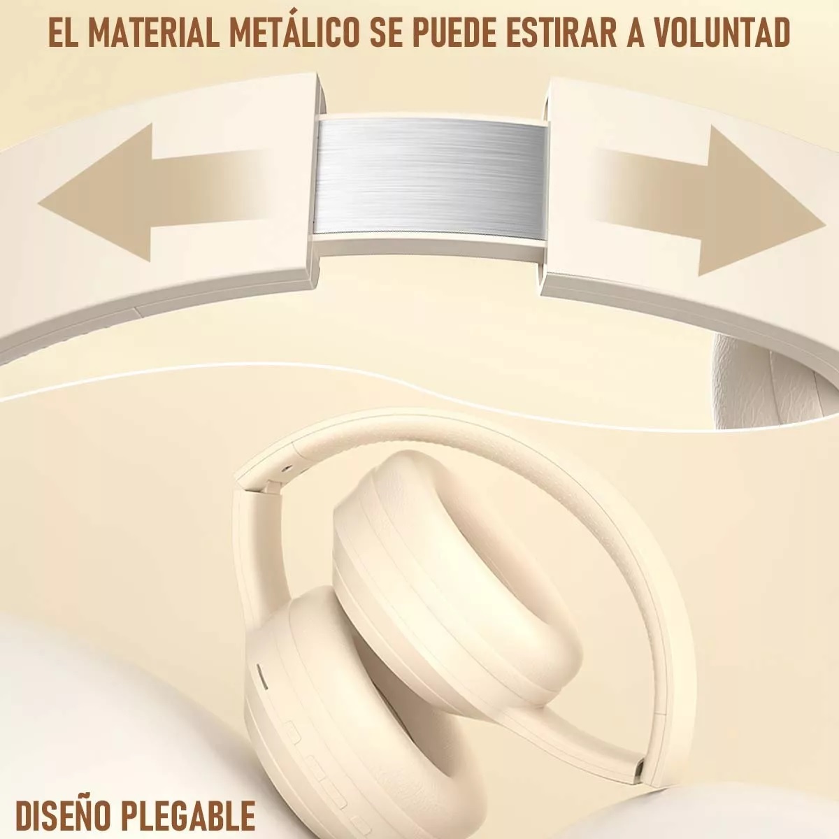 Audífonos De Música Inalámbricos Gamer Con bluetooth Beige
