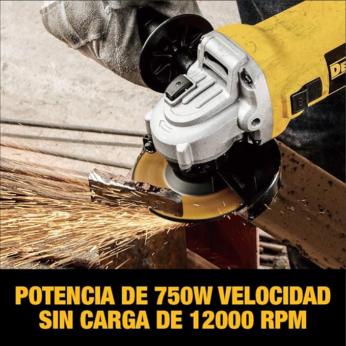 DEWALT Mini Esmeriladora Angular 4-1/2 Pulgadas 700W DWE4010-B3.