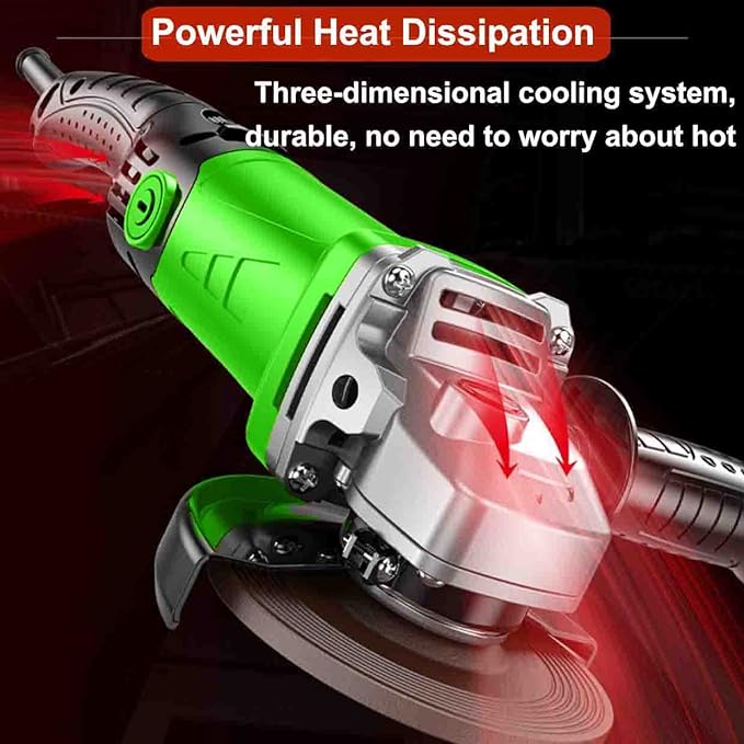 MCSWKEY Amoladoras angulares, Mini Esmeriladora de 6 Opciones de Velocidad Variable, Esmeriladora de Mano 2000W, Amoladora Angular de Ajuste para Pulir Accesorios para Cortar y Moler.