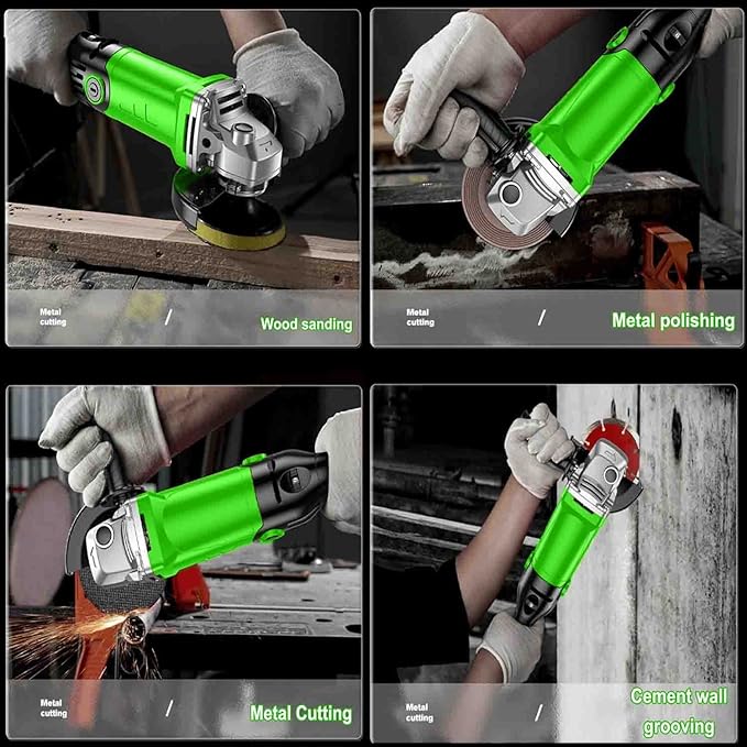 MCSWKEY Amoladoras angulares, Mini Esmeriladora de 6 Opciones de Velocidad Variable, Esmeriladora de Mano 2000W, Amoladora Angular de Ajuste para Pulir Accesorios para Cortar y Moler.
