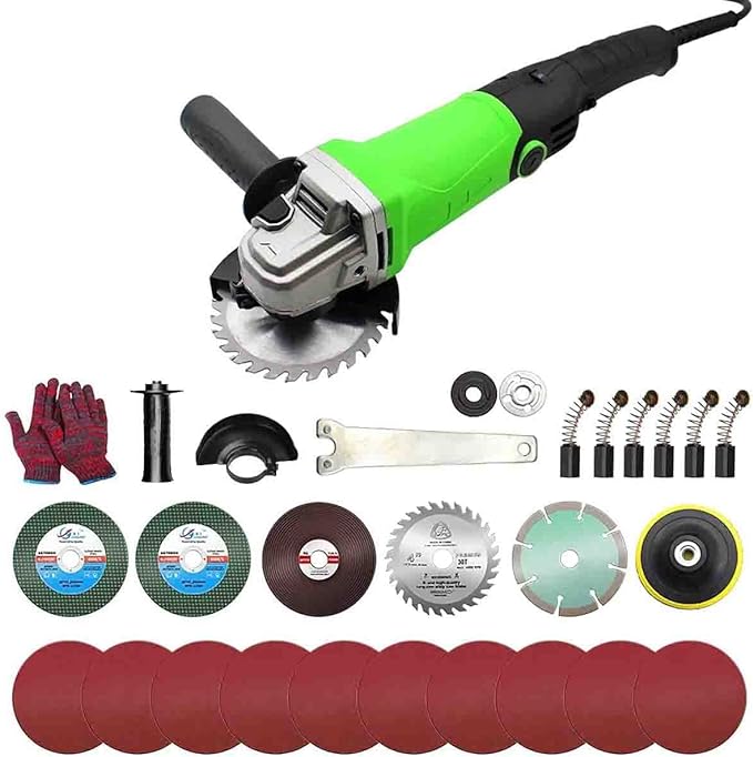 MCSWKEY Amoladoras angulares, Mini Esmeriladora de 6 Opciones de Velocidad Variable, Esmeriladora de Mano 2000W, Amoladora Angular de Ajuste para Pulir Accesorios para Cortar y Moler.