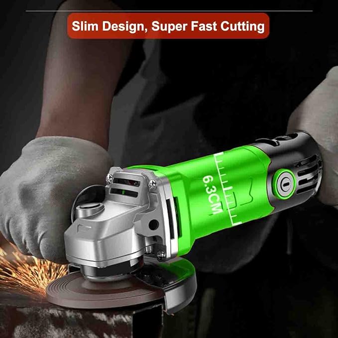 MCSWKEY Amoladoras angulares, Mini Esmeriladora de 6 Opciones de Velocidad Variable, Esmeriladora de Mano 2000W, Amoladora Angular de Ajuste para Pulir Accesorios para Cortar y Moler.