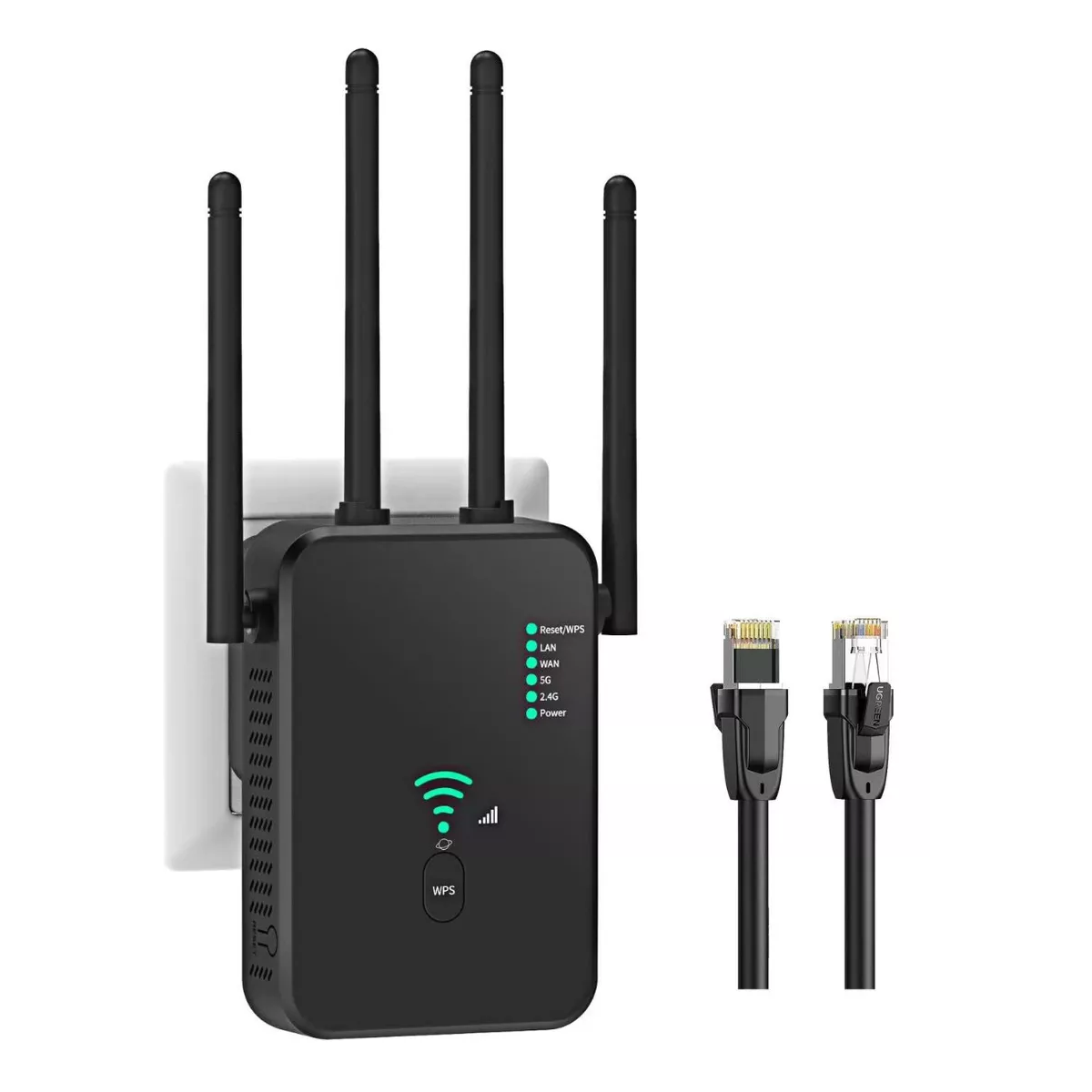 Repetidor De Senal Wifi Punto De Acceso 5g De 1200mbps Negro