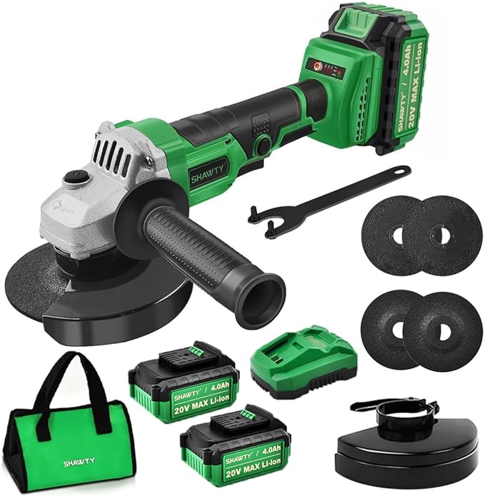 Esmeriladora Angular Inalámbrica SHAWTY, 4Ah Baterías *2, 7000RPM, Con Kit De Herramientas, Amoladora Angular Para Lijar, Cortar y Otros Proyectos.